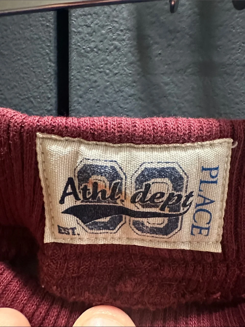 The Children's Place Maroon Joggers with Cream Patch